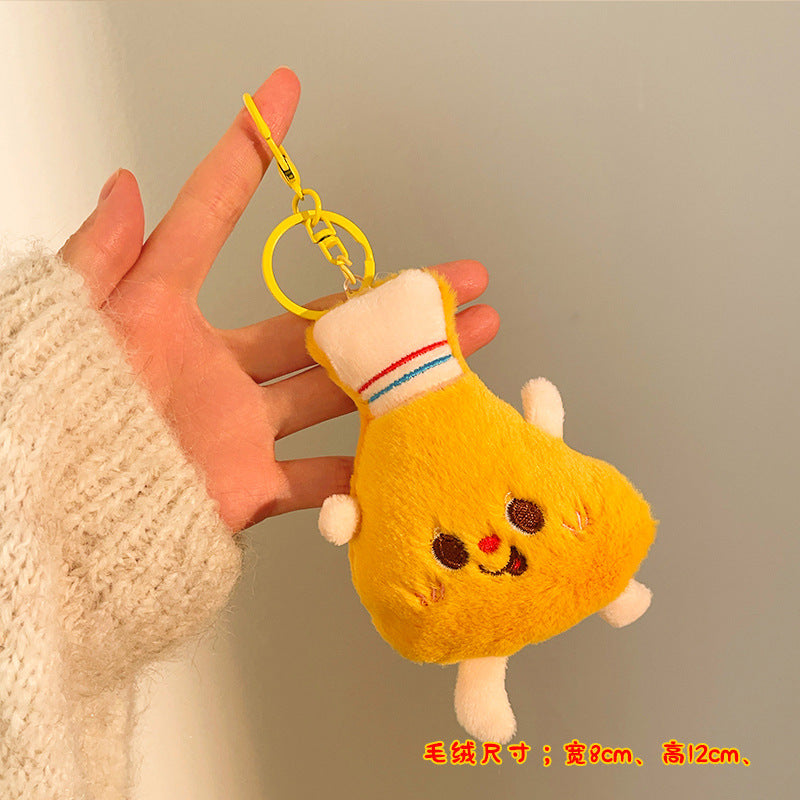 Wholesale Creative Food Plush Doll Pendant Girl Backpack Pendant Keychain Pendant Doll Small Gift Event Stall